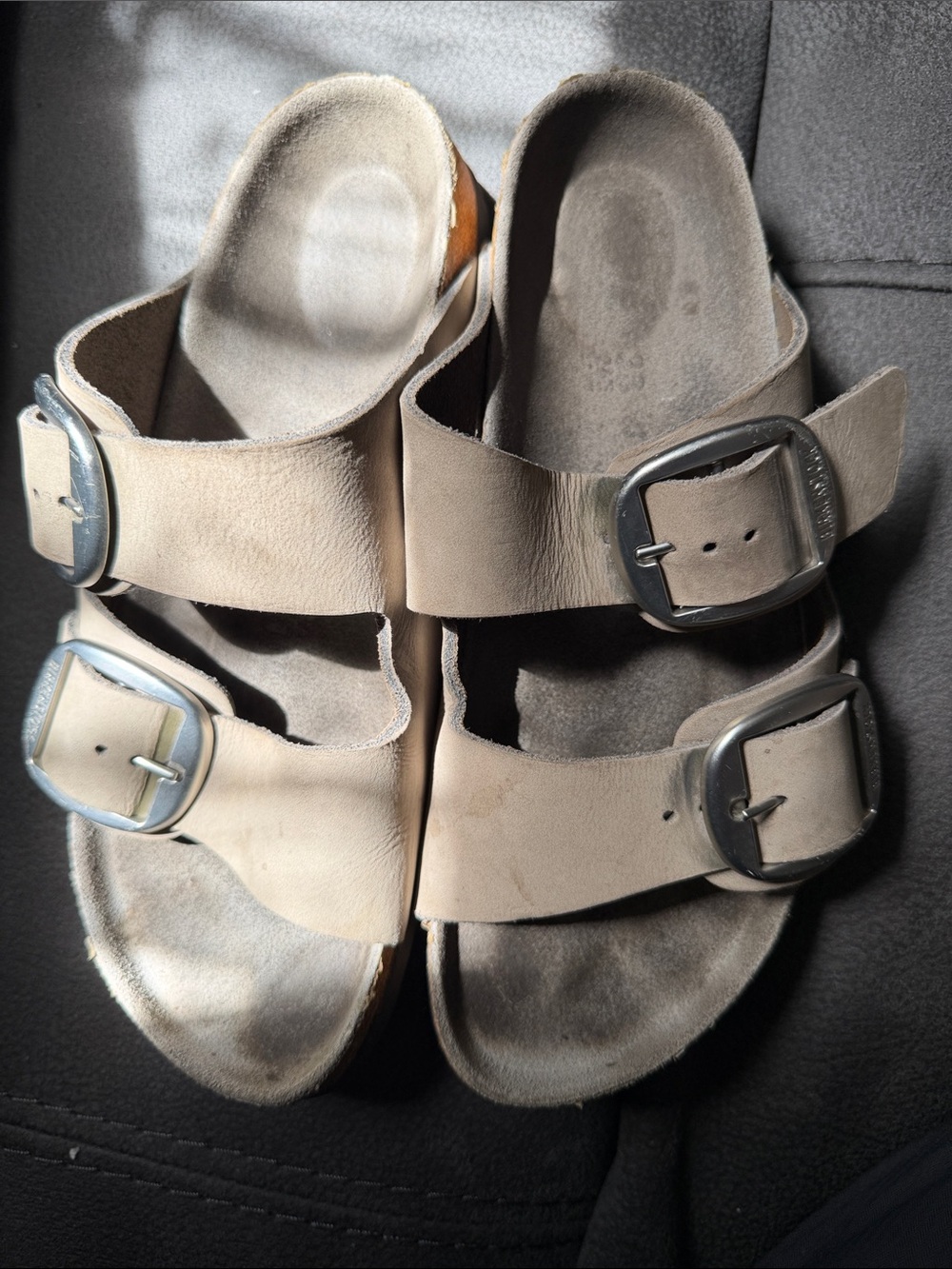 Birkenstock Beige Dual-Buckle Sandals size 38 women’s